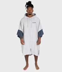 Studio shot male adult wearing Dryrobe® full zip towel