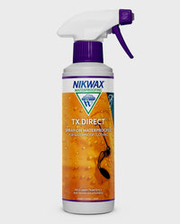 Bottle of NikWax Tech Wash next to bottle of NikWax spray on waterproofer