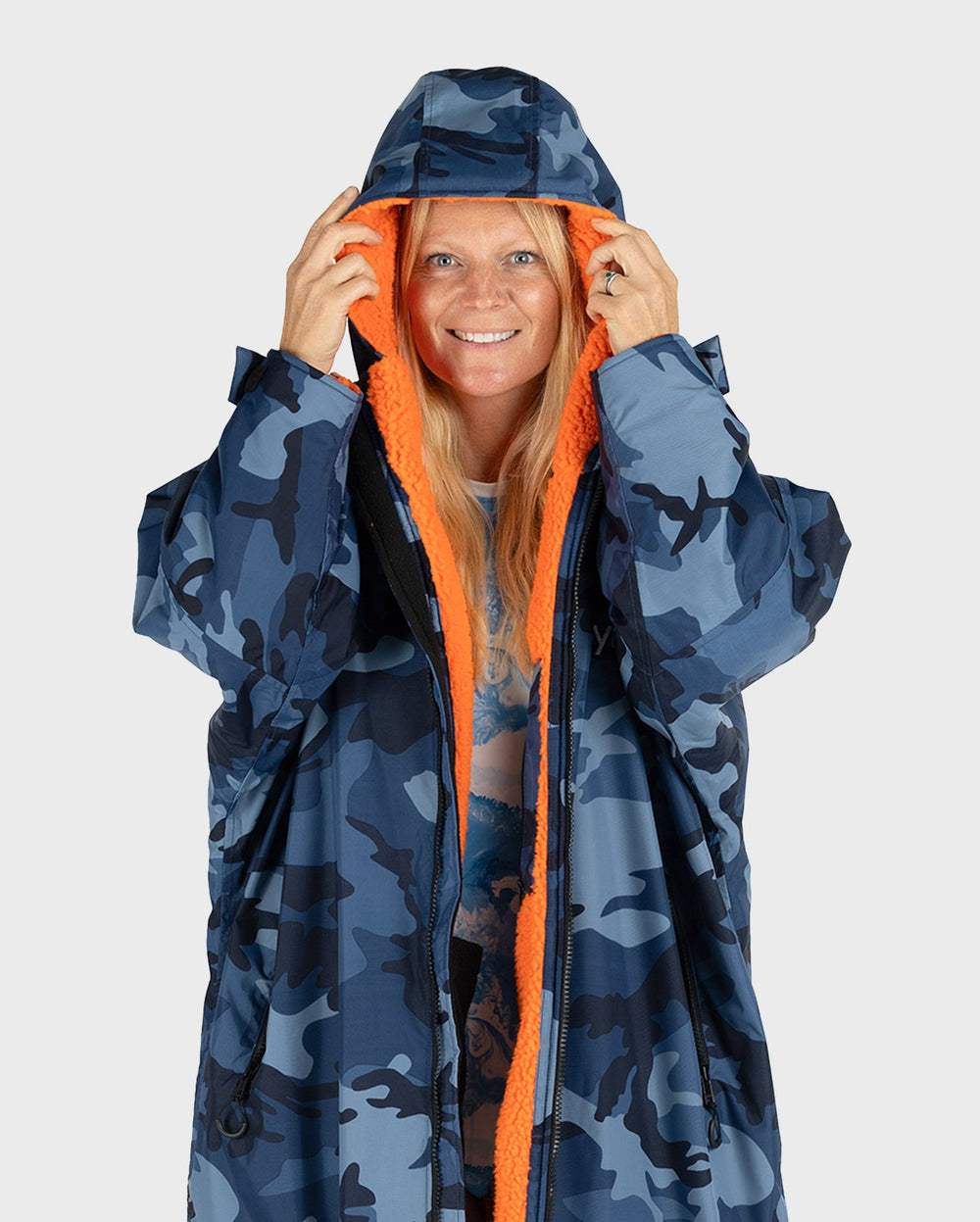 Orange Camo Print Women's Robe main image 1