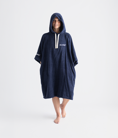Navy Organic Towel Changing Robe