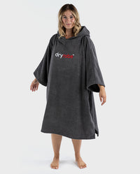 Slate grey dryrobe® Organic Cotton lightweight, super-soft-to-touch towel poncho