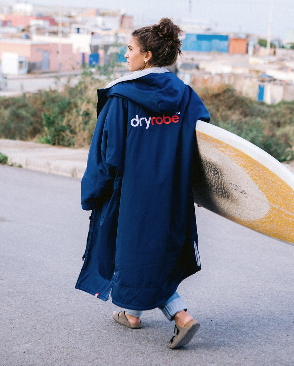 Navy Grey Long Sleeve Adult Changing Robe | Dryrobe® – Dryrobe® USA