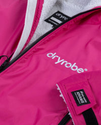 Close up of end of sleeve on dryrobe Advance Long Sleeve Changing poncho in Pink Light Grey 