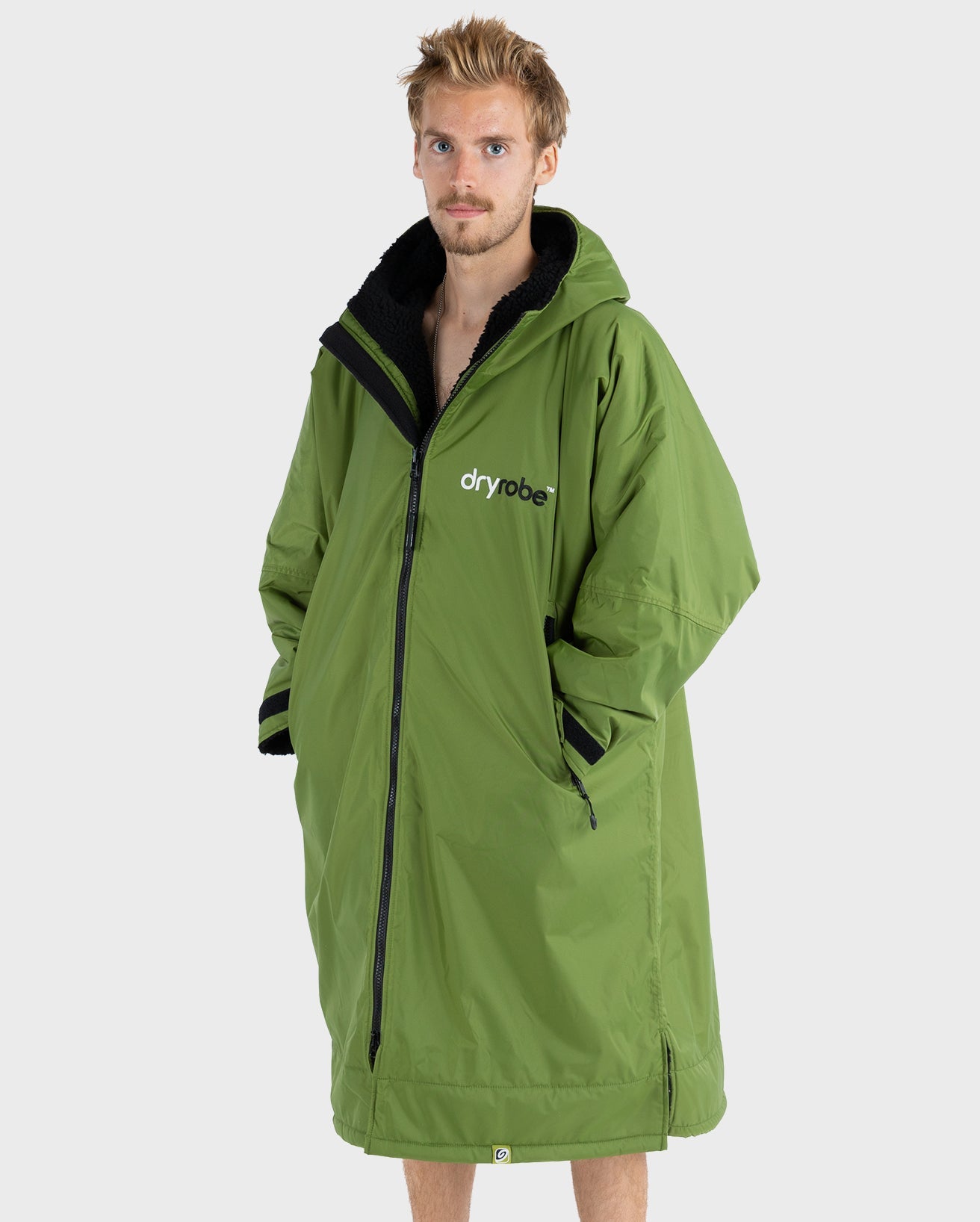 Forest Green Black Advance Long Sleeve Changing Robe | Dryrobe