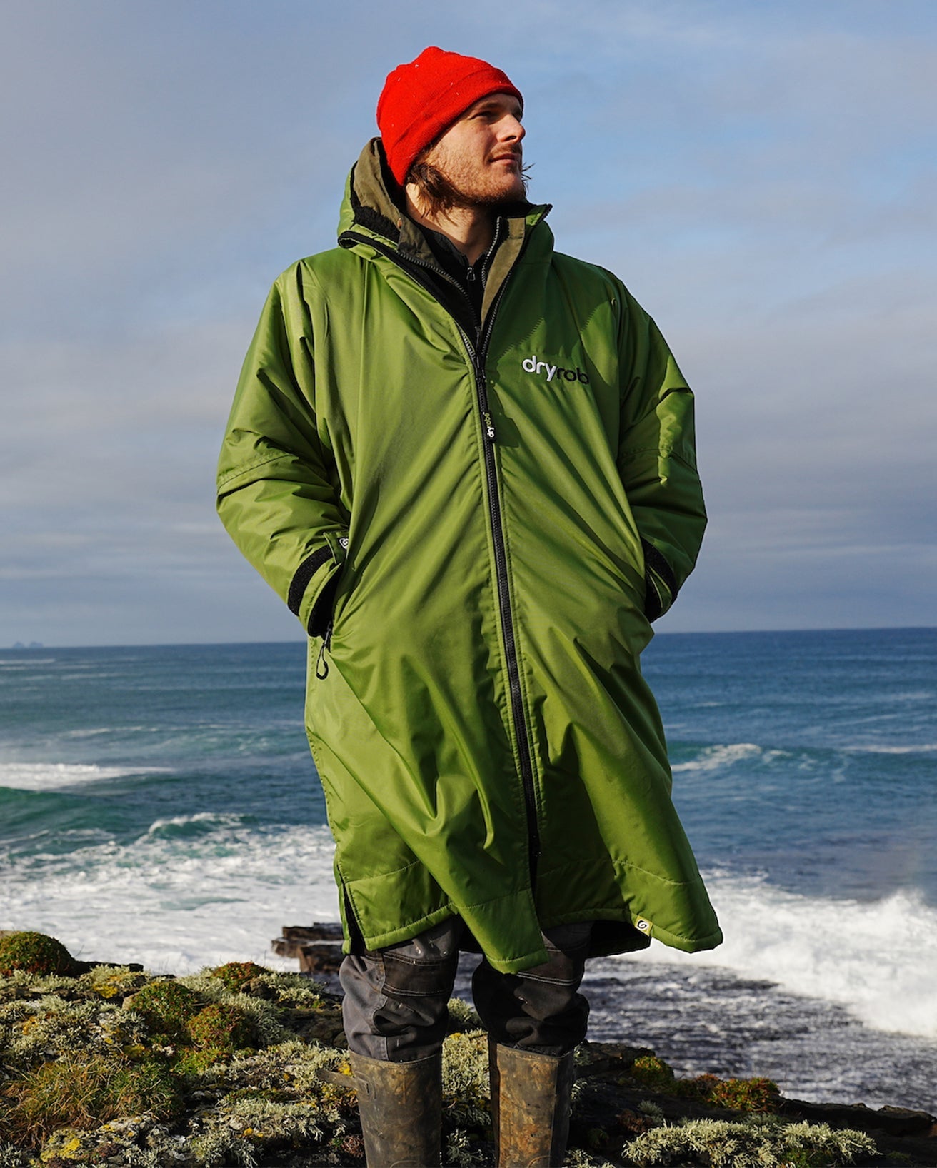 Forest Green Black Advance Long Sleeve Changing Robe | Dryrobe