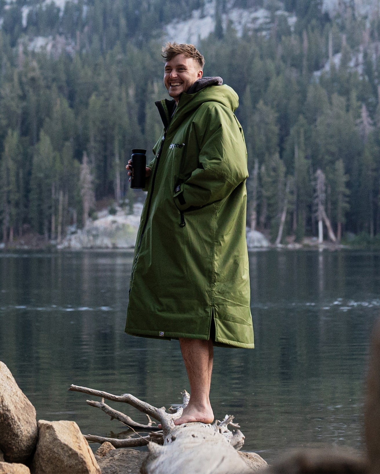 Forest Green Black Advance Long Sleeve Changing Robe | Dryrobe