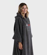 1|Slate grey dryrobe® Organic Cotton lightweight, super-soft-to-touch towel poncho