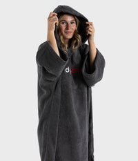 1|Slate grey dryrobe® Organic Cotton lightweight, super-soft-to-touch towel poncho